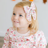 Berry Floral Bow Clip