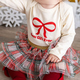Best Gift Ever Christmas Long Sleeve Bodysuit - Natural