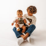 Lil Bro Camo Patch Long Sleeve Romper - Natural