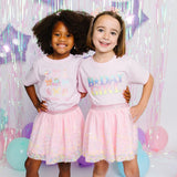 Pastel Rainbow BDay Girl Patch Short Sleeve T-Shirt - Ballet