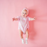 Bouquet Bow Short Sleeve Romper - Ballet