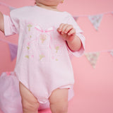 Bouquet Bow Short Sleeve Romper - Ballet