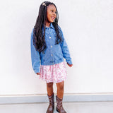 Howdy Gingham Bow Patch Denim Jacket