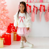 Candy Cane Christmas Gemstone Bow Clip