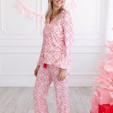 Candy Cane Scallop Christmas Women's Two-Piece Set