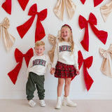 Merry Tartan Patch Christmas Sweatshirt