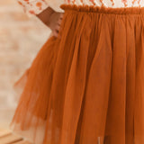 Cinnamon Floral Long Sleeve Tutu Dress