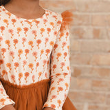 Cinnamon Floral Long Sleeve Tutu Dress