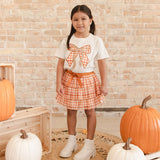 Cinnamon Plaid Tulle Bow Clip Set