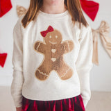 Classic Gingerbread Sequin Patch Christmas Sweatshirt