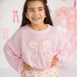 Ditsy Floral Bow Knit Sweater