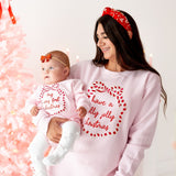 Holly Jolly Christmas Sequin Bow Patch Women's Sweatshirt