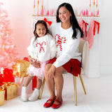 Candy Cane Christmas Ruffle Sweater