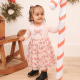 Candy Cane Confetti Christmas Long Sleeve Tutu Dress