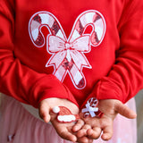 Candy Cane Patch Christmas Sweatshirt - Red