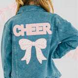 Cheer Bow Patch Denim Jacket