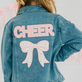 Cheer Bow Patch Denim Jacket