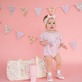 Cherry Good Day Short Sleeve Romper - Ballet