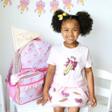 Pencil Bow Sequin Patch Short Sleeve T-Shirt - Ballet