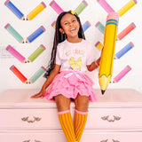 First Grade Pencil Bow Short Sleeve T-Shirt - Ballet