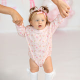 Pink Rose Long Sleeve Romper