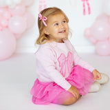 Pink Bow Sequin Patch Sweatshirt