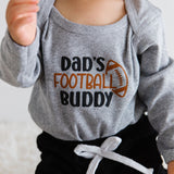 Dad's Football Buddy Long Sleeve Bodysuit - Gray