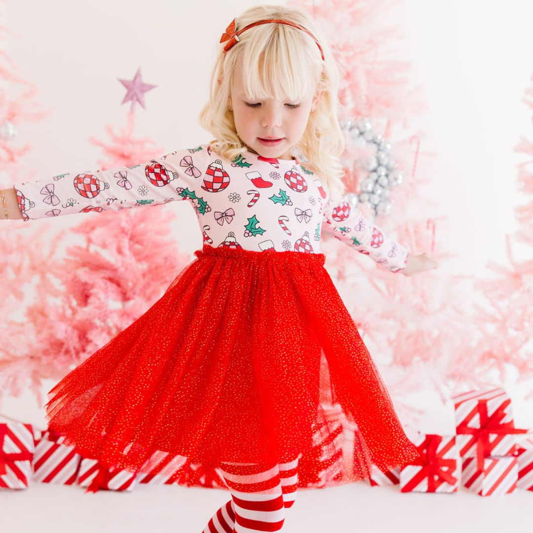 Disco Christmas Long Sleeve Tutu Dress – Sweet Wink