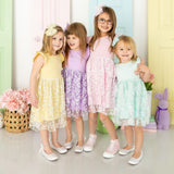 Sunshine Ditsy Daisy Easter Tulle Bow Clip