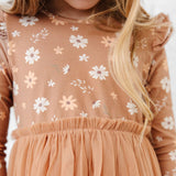 Ditsy Fall Floral Long Sleeve Tutu Dress