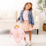 Big Sis Embroidered Patch Short Sleeve T-Shirt - Ballet