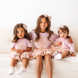 Lil Sis Pearl Patch Short Sleeve Romper - Ballet