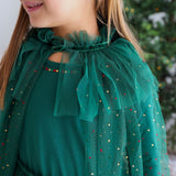 Emerald Rhinestone Christmas Cape