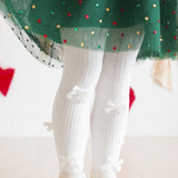 Ivory Velvet Mini Bow Tights