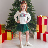 Merry Tartan Patch Christmas Sweatshirt