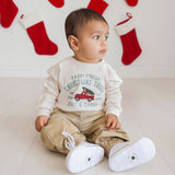 Farm Fresh Christmas Tree Patch Long Sleeve Romper