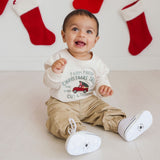 Farm Fresh Christmas Tree Patch Long Sleeve Romper