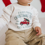 Farm Fresh Christmas Tree Patch Long Sleeve Romper