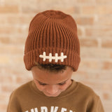 Football Lace Patch Beanie