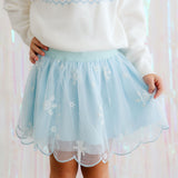 Glitter Snowflake Scalloped Tutu Skirt