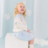 Glitter Snowflake Scalloped Tutu Skirt