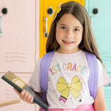 First Grade Pencil Bow Short Sleeve T-Shirt - Ballet