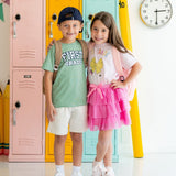 First Grade Pencil Bow Short Sleeve T-Shirt - Ballet