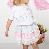 Floral & Lace Tiered Tutu Skirt