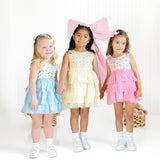 Lemon Floral Bow Clip