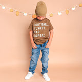 Football Turkey Nap Repeat Thanksgiving Short Sleeve T-Shirt - Mocha
