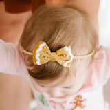 Gingerbread Christmas Velvet Bow Baby Headband