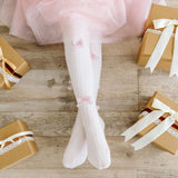 Blush Velvet Bow Tights