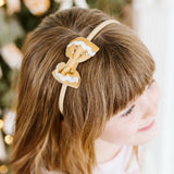 Gingerbread Christmas Velvet Bow Headband