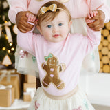 Gingerbread Christmas Velvet Bow Baby Headband